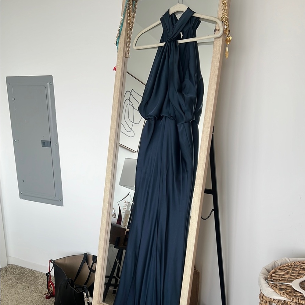 Elegant Navy Halter Maxi Dress ASOS